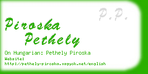 piroska pethely business card